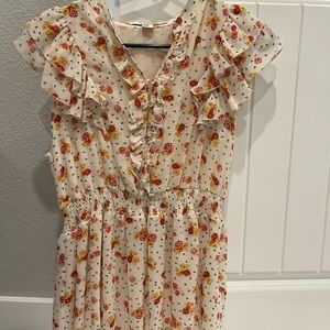 Cream floral blouse, size small